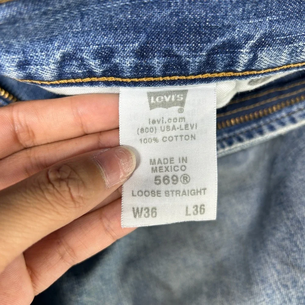 Levi's 569 Loose Straight Jeans Men's Blue‎ Denim High Rise Classic - 36X35.5